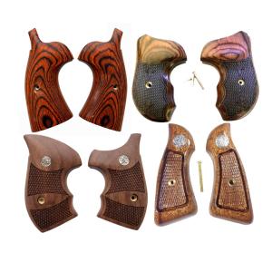 Custom Wood Revolver Grips Ergonomic Hardwood Grip Panels OEM Compact Grip Handles