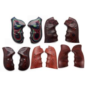 Custom Ruger Revolver Grips Laminated Wood Hardwood Grip Panels Ergonomic Finger Groove Design